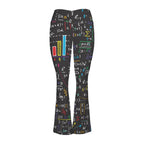 Colourful Maths Formulas High Waist Crossover Tummy Control Flare Leggings High Waist Flare Leggings Maths Printed Offshore