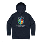 Save Earth, It's The Only Planet With Cake - Womens Hoodie Navy Womens Hoodie Environment Food Printed In Australia