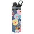 Abstract Floral Insulated Water Bottle with Dual-Use Lid (18oz) One Size Insulated Water Bottle with Dual-Use Lid (18oz) Printed Offshore
