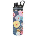 Abstract Floral - Insulated Water Bottle with Dual-Use Lid (18oz) One Size Insulated Water Bottle with Dual-Use Lid (18oz) Printed Offshore