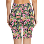 Flamingo Jungle Women's Bike Shorts With Side Pockets Women's Bike Shorts animal Printed Offshore