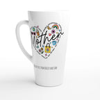Personalise - Mother Heart Message - White Latte 17oz Ceramic Mug Default Title Personalised Latte Mug customise Globally Fulfilled Love Mum Name personalise