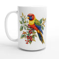 Personalise Lorikeet, Australian Birds White 15oz Ceramic Mug Default Title Personalised 15oz Mug animal Birds Globally Fulfilled