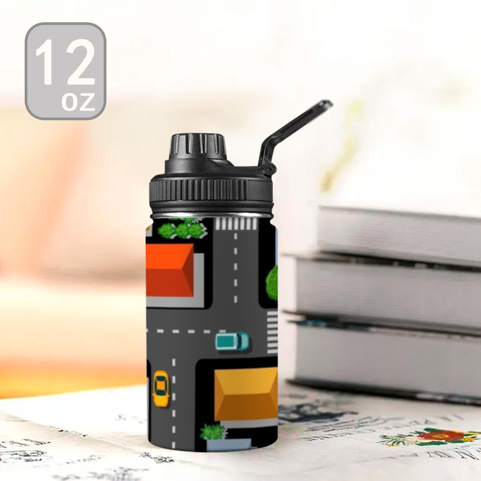 Road Map - Kids Water Bottle with Chug Lid (12 oz) Kids Water Bottle with Chug Lid Printed Offshore