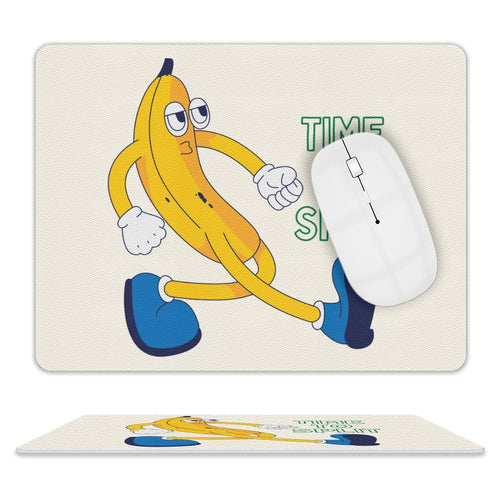 Banana, Time To Split Leather Mouse Pad white One size Leather Mouse Pad Food Printed Offshore