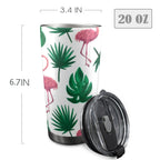 Flamingo Leaves - 20oz Mobile Tumbler with Lid (Black Lock)