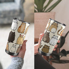 Lots Of Cats - 20oz Mobile Tumbler with Lid (Black Lock) 20oz Travel Mug animal Printed Offshore