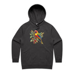 Lorikeet - Womens Hoodie Coal Womens Hoodie animal Printed In Australia