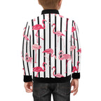 Flamingo Stripes Kids Bomber Jacket Kids Bomber Jacket animal Printed Offshore