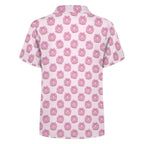 Pink Cat Doughnuts Kids Youth Short Sleeve Button Up Shirt