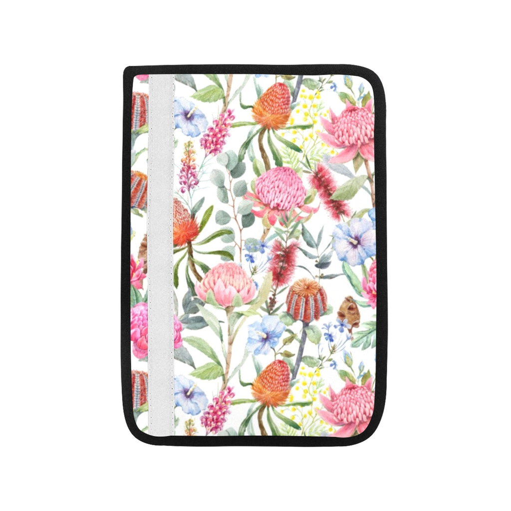 Australian Flowers Car Seat Belt Cover 7''x10'' (Pack of 2) Car Seat Belt Cover 7x10 (Pack of 2) Plants Printed Offshore