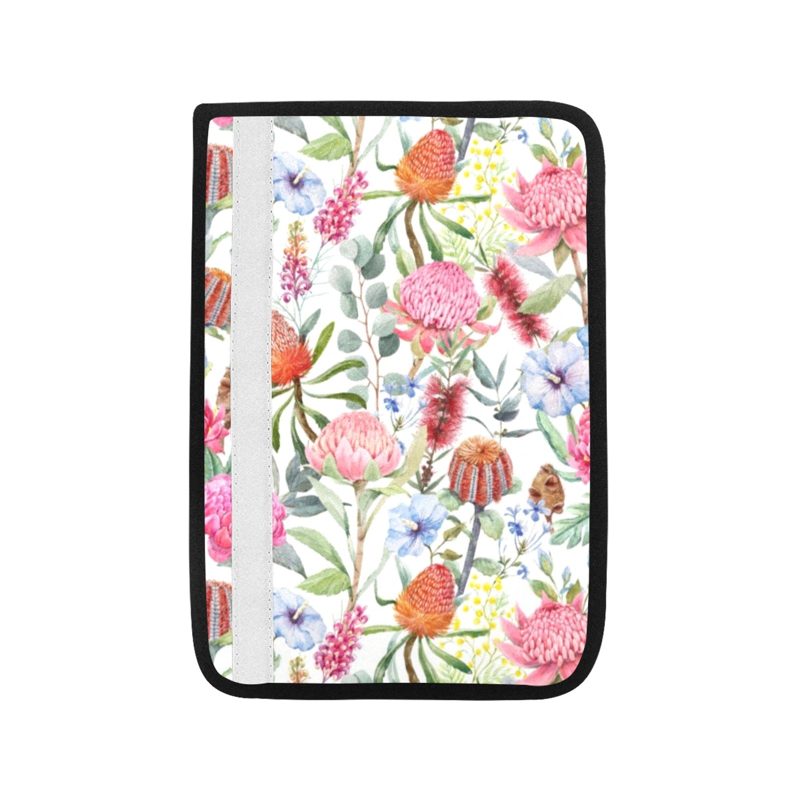 Australian Flowers Car Seat Belt Cover 7''x10'' (Pack of 2) Car Seat Belt Cover 7x10 (Pack of 2) Plants Printed Offshore