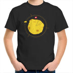 Moon Cheese - Kids Youth T-Shirt Black Kids Youth T-shirt Food Printed In Australia Space