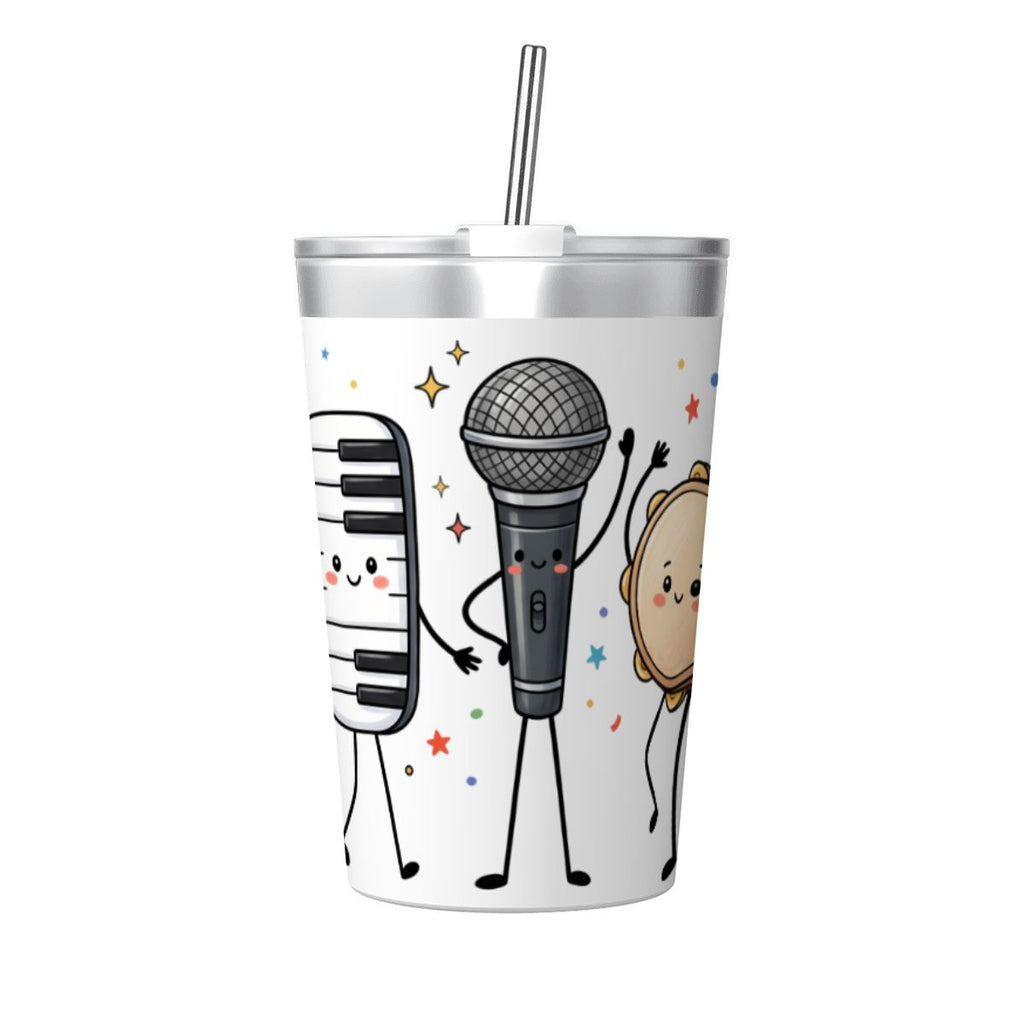 Cute Music Characters Small Stainless Steel Travel Mug Cup 12oz/350ml