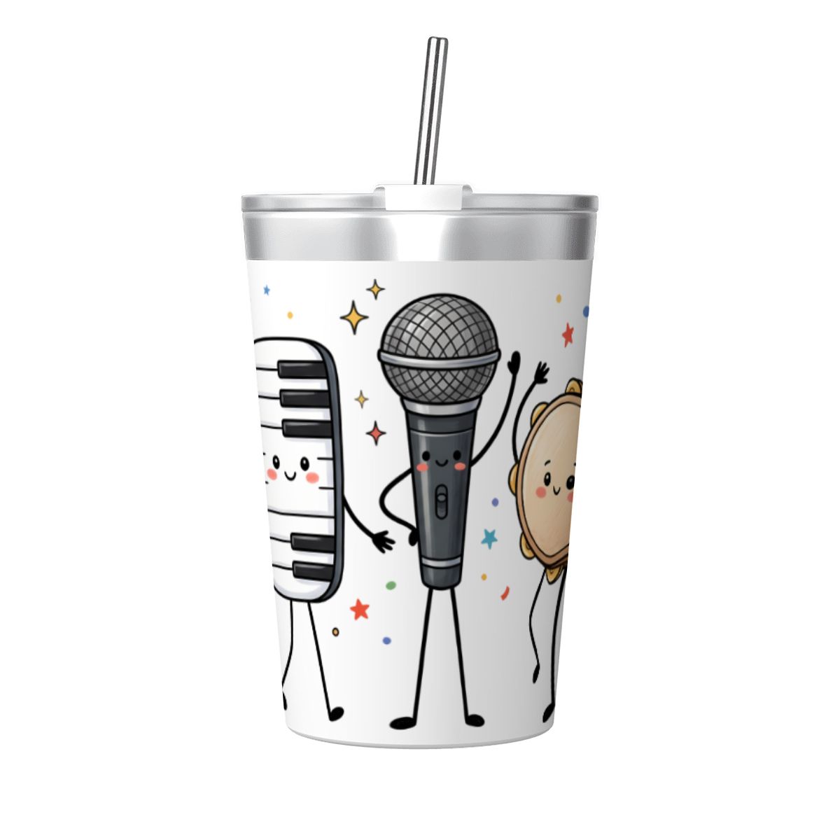Cute Music Characters Small Stainless Steel Travel Mug Cup 12oz/350ml