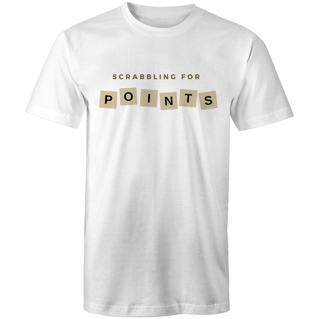 Scrabbling For Points - Mens T-Shirt White Mens T-shirt Games Printed In Australia