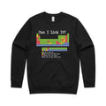 Periodic Table, Can I Lick It AS Colour Stencil Crew Sweatshirt Black Printed In Australia Science