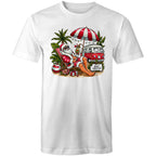 Santa By The Beach - Mens T-Shirt White Mens Christmas T-shirt Christmas Printed In Australia