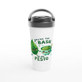 You're The Basil To My Pesto, Valentine - White 15oz Stainless Steel Travel Mug Default Title Travel Mug Food Globally Fulfilled Love