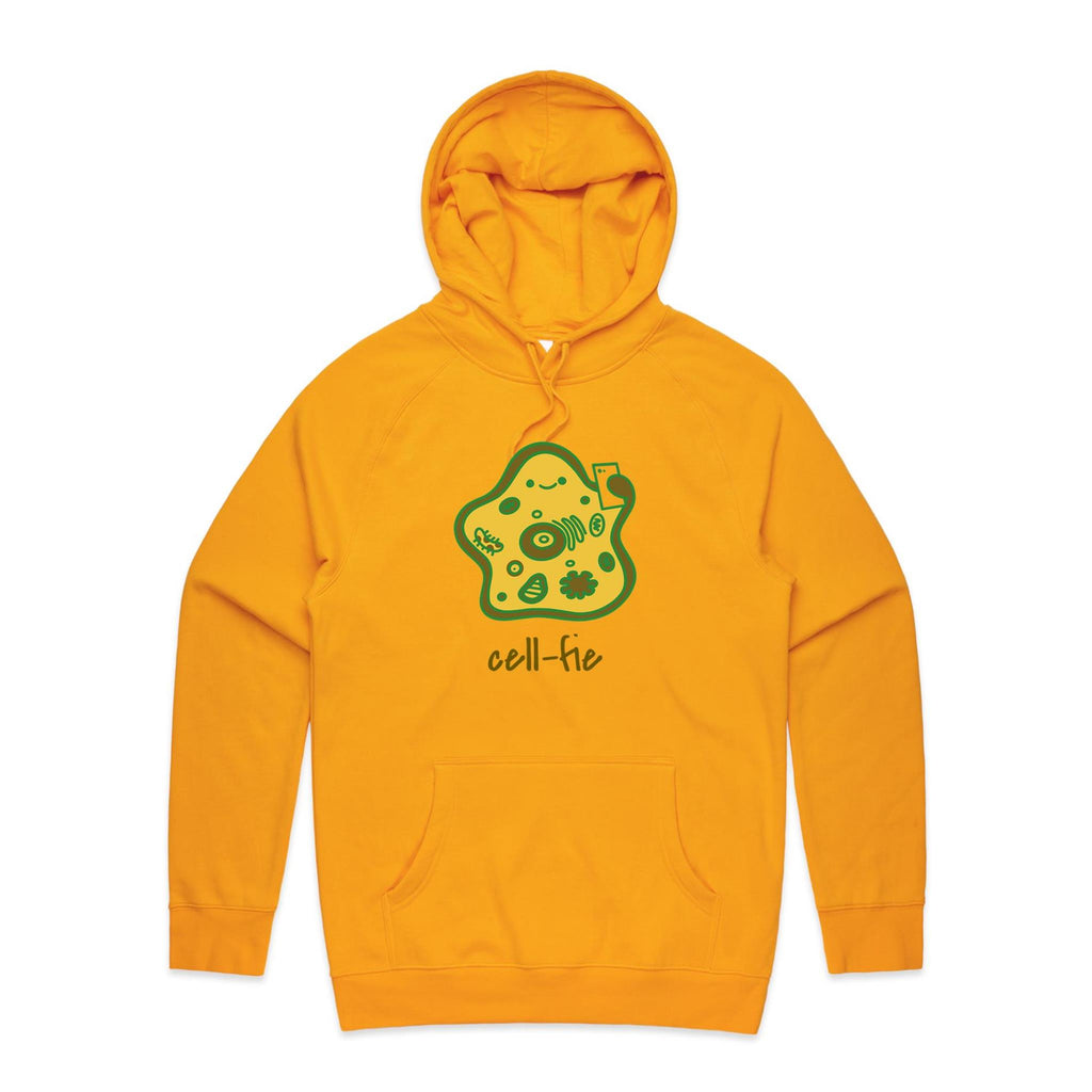 Cell-Fie, Cell Selfie - Mens Hoodie Gold Mens Hoodie Printed In Australia Science
