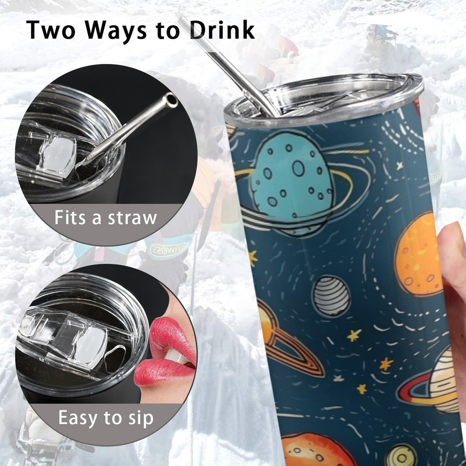 Galaxy - 20oz Tall Skinny Tumbler with Lid and Straw