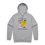 Pineapple Pizza - Mens Hoodie Grey Marle Mens Hoodie Food Printed In Australia
