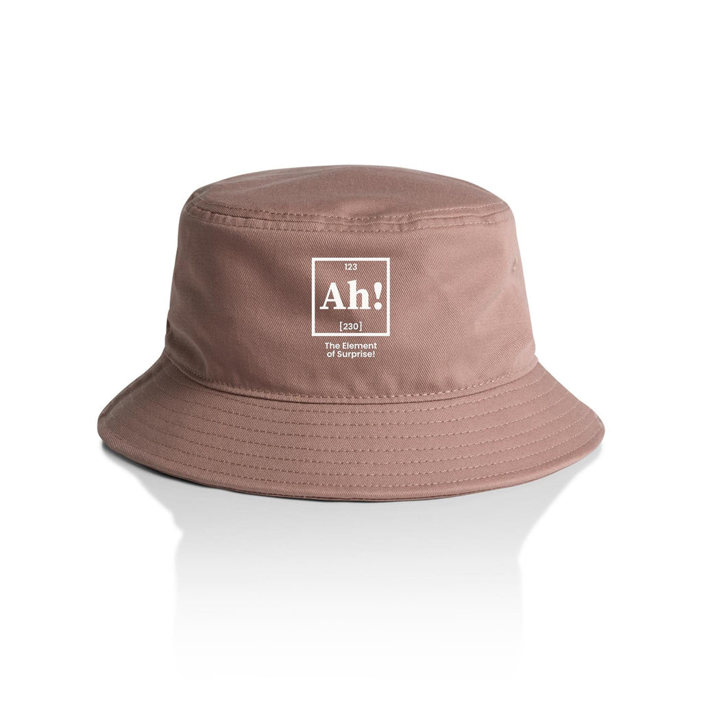 Ah, The Element Of Surprise, Periodic Table AS Colour Bucket Hat Hazy Pink One Size As Colour Bucket Hat Printed In Australia Science