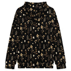 Dark Floral With Butterfly Women's Full-Zip Hoodie