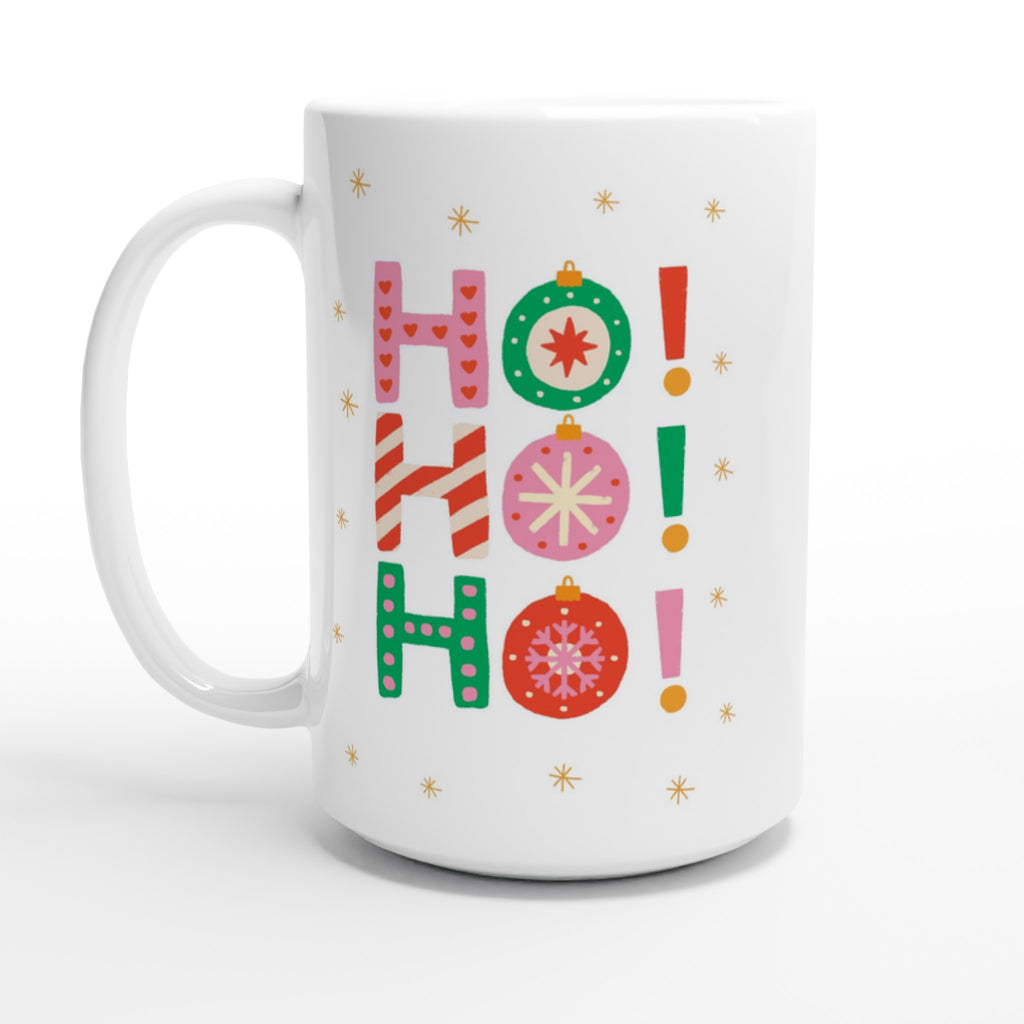 Christmas Ho Ho Ho - White 15oz Ceramic Mug Default Title Christmas 15oz Mug Christmas Globally Fulfilled