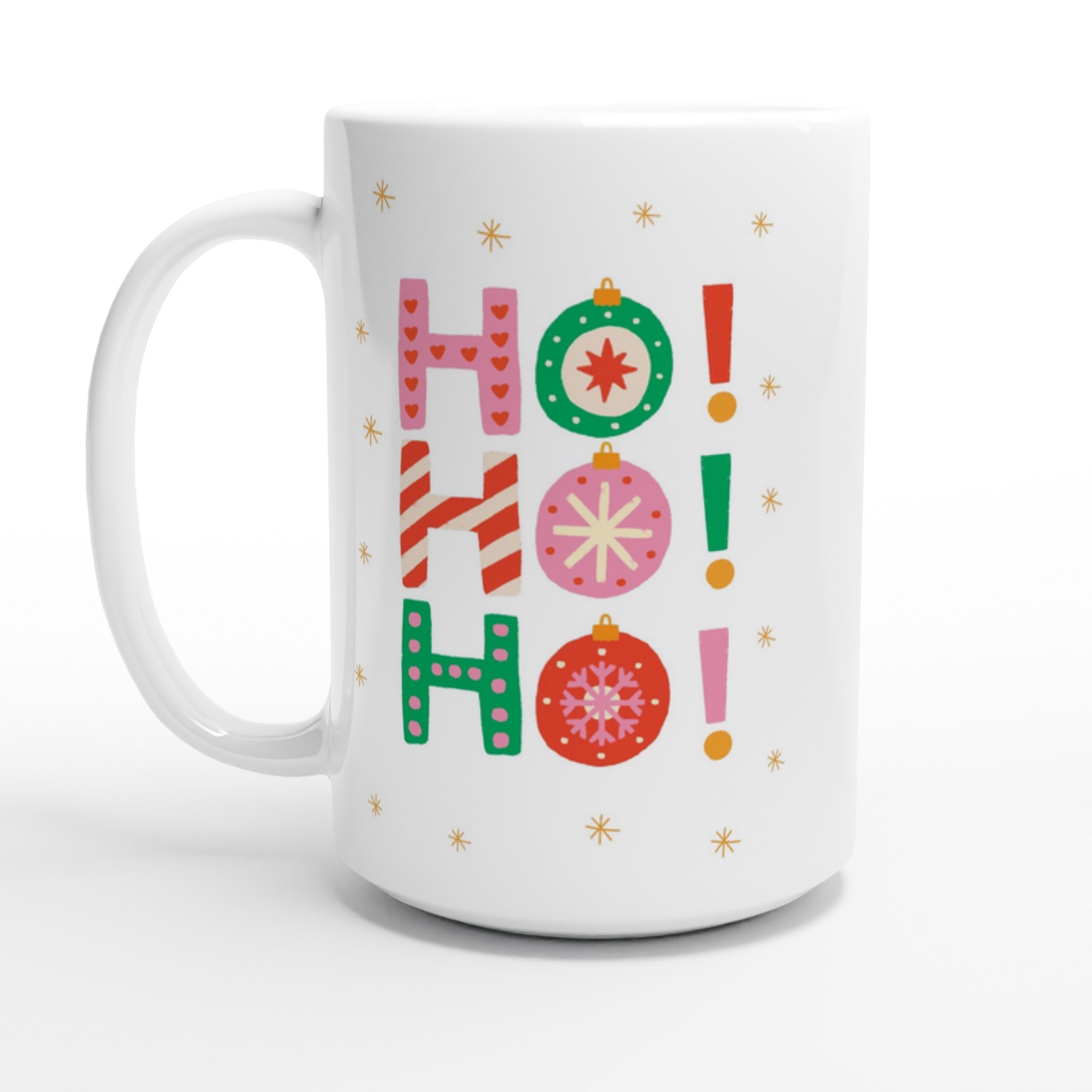 Christmas Ho Ho Ho - White 15oz Ceramic Mug Default Title Christmas 15oz Mug Christmas Globally Fulfilled