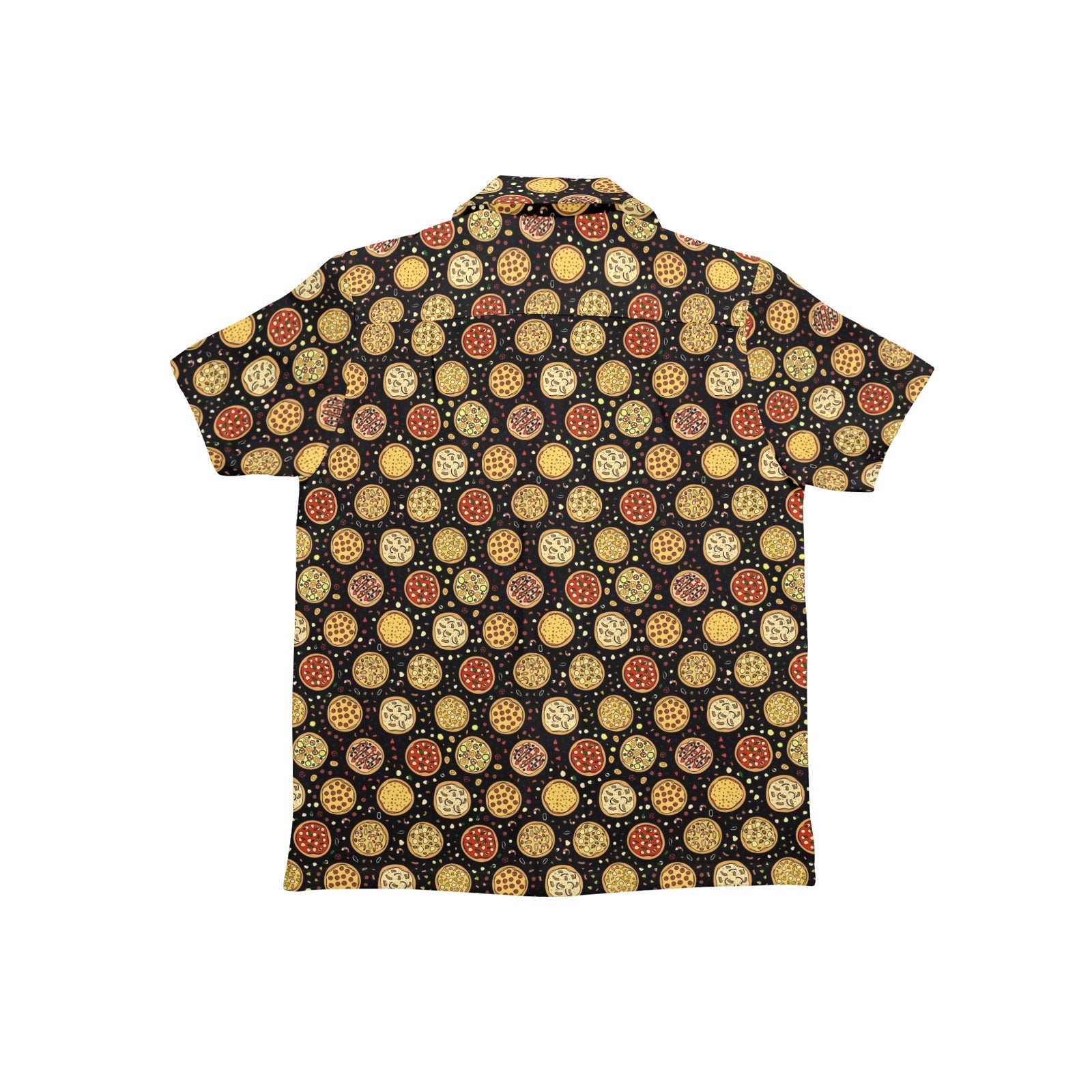 Round Pizzas On Black Junior Kids Hawaiian Shirt