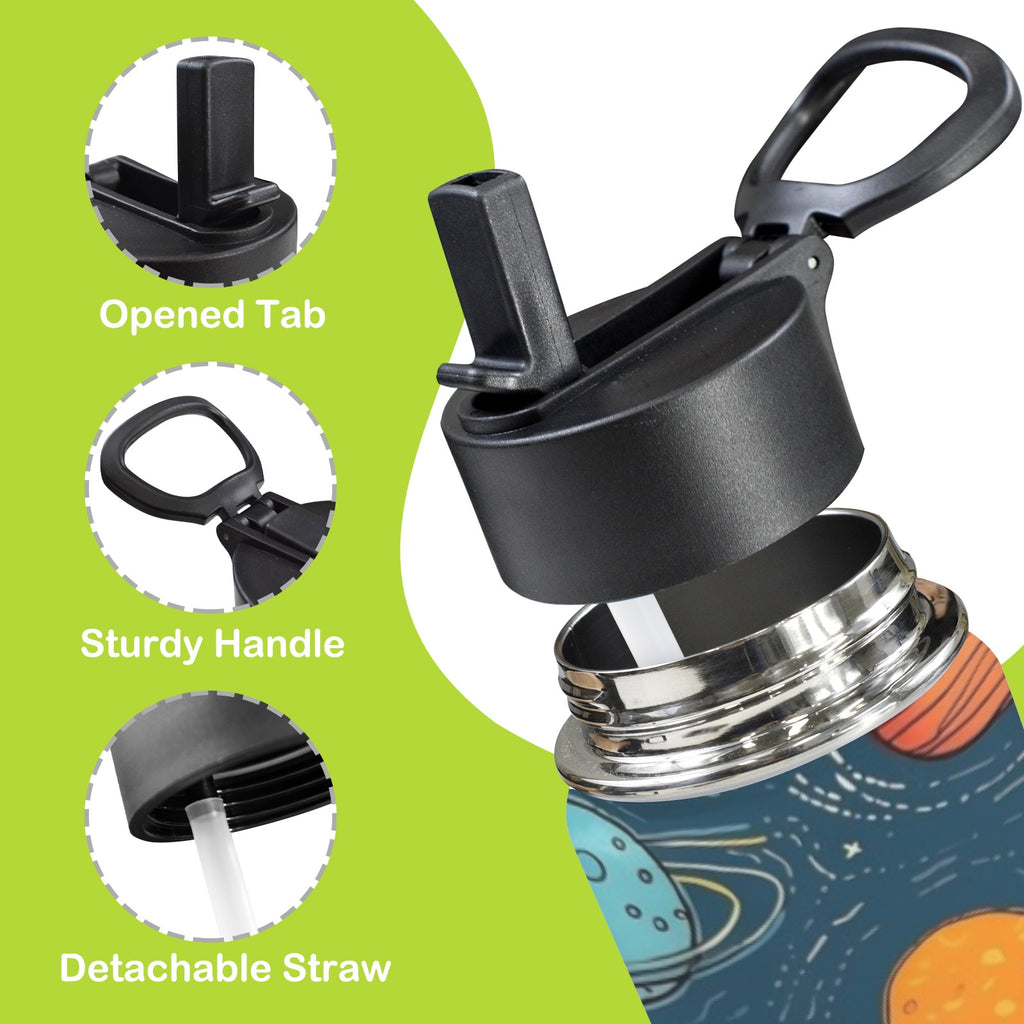 Galaxy 12oz Kids Water Bottle with Straw Lid