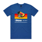 Camera Film, Now We Wait Men's AS Colour T-shirt Bright Royal Mens T-shirt Printed In Australia Retro
