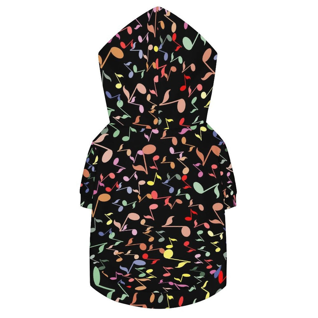 Quavers Colourful Music Notes Pet Hoodie (Large Size)