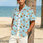 Classic Aussie Food Icons Men's Crinkle Hawaiian Shirt