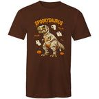 Spookysaurus, Halloween Dinosaur - Mens T-Shirt Dark Chocolate Mens T-shirt Halloween Printed In Australia