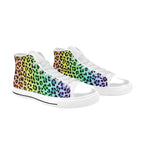 Rainbow Leopard Print - Kids' High Top Canvas Shoes Kids High Top Canvas Shoes animal Printed Offshore