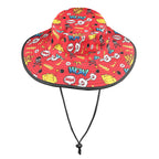 Comic Book Red Wide Brim Bucket Hat Wide Brim Bucket Hat comic Printed Offshore