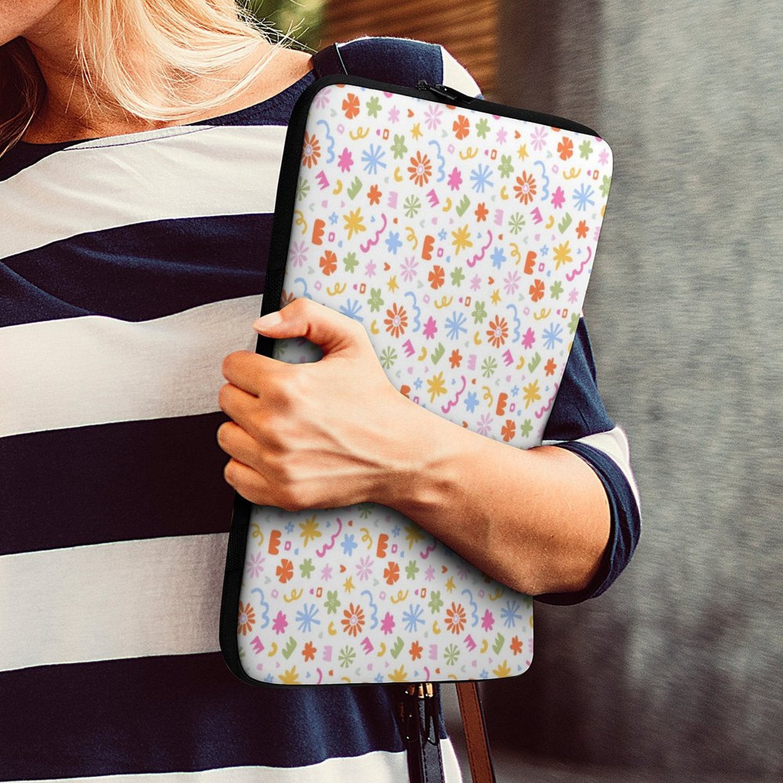 Colourful Abstract Shapes Laptop Sleeve (Multiple Sizes) Laptop Sleeve Printed Offshore