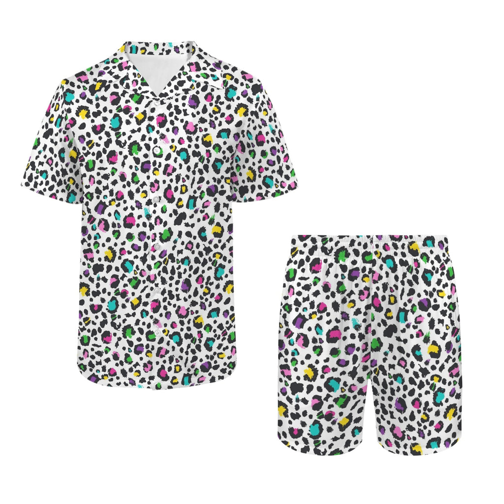 Animal Print In Colour Men's Hawaiian Shirt & Shorts Set Men's Hawaiian Shirt & Shorts Set animal Printed Offshore