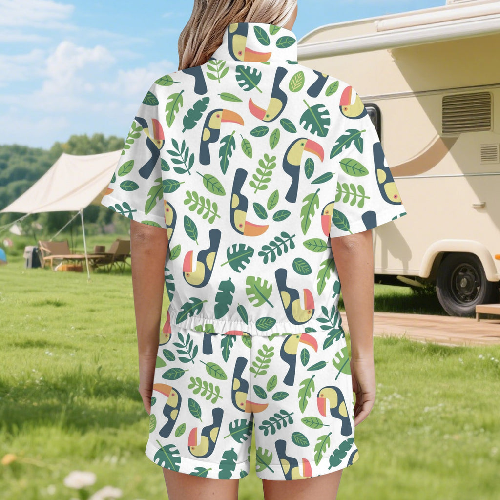 Toucans Women's Windbreaker Short Set Women's Windbreaker Short Set animal Printed Offshore