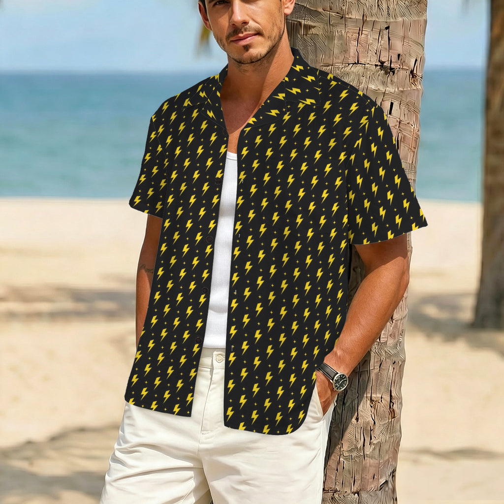 Yellow Lightning Men's Crinkle Hawaiian Shirt