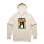 Shhh, My Coffee And I Are Having A Moment, Cat - Mens Hoodie Ecru Mens Hoodie animal Coffee Printed In Australia