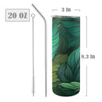 Tropical Leaves - 20oz Tall Skinny Tumbler with Lid and Straw