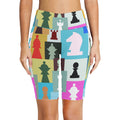 Colourful Chess - Women's Bike Shorts With Side Pockets Women's Bike Shorts Chess Games Printed Offshore
