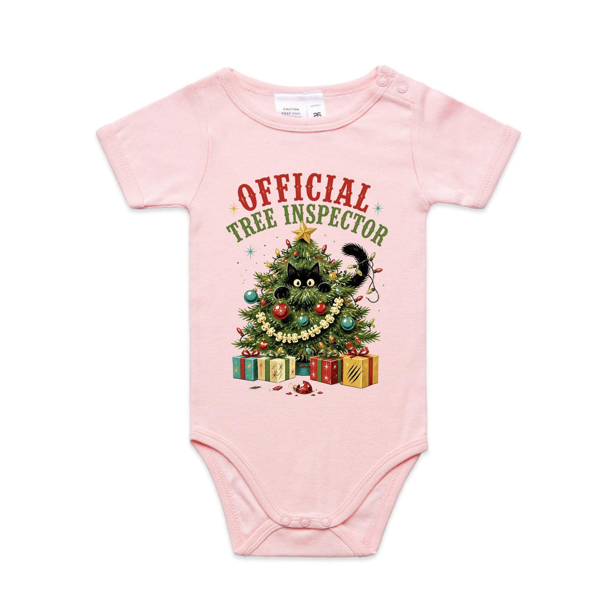 Official Tree Inspector Cat Baby Christmas Bodysuit