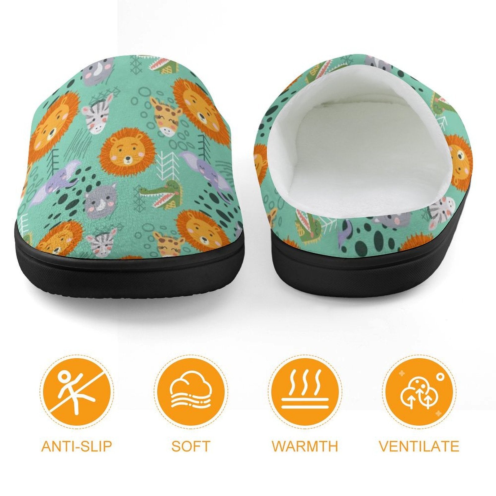 Safari Animals Kids Cotton Slippers