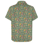 Groovy Retro Women's Collared Pocketless Short Sleeve Shirt