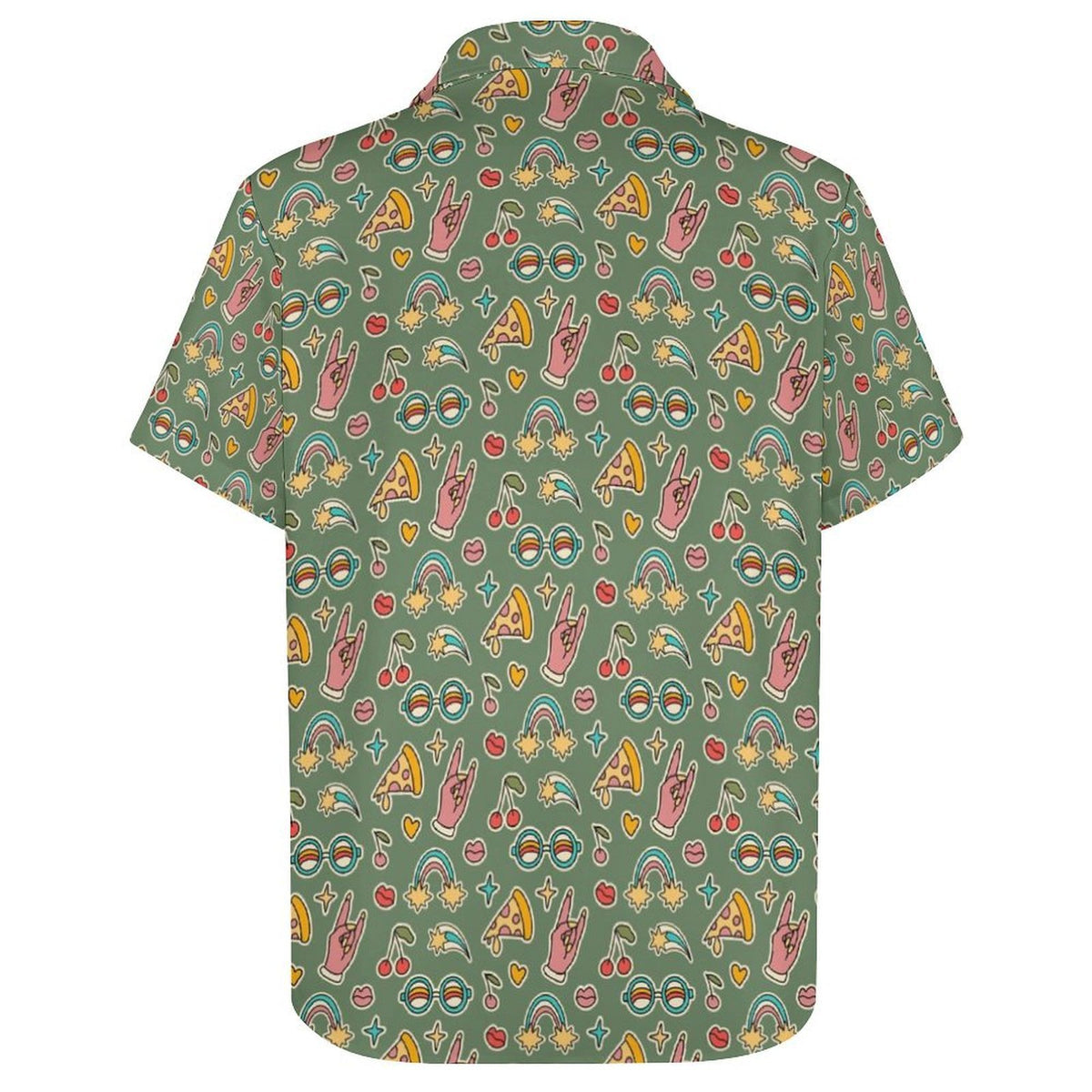 Groovy Retro Women's Collared Pocketless Short Sleeve Shirt