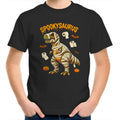 Spookysaurus, Halloween Dinosaur Kid's AS Colour T-Shirt Black Kids Youth T-shirt Halloween Printed In Australia
